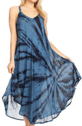 Sakkas Nila Women's Double Spaghetti Strap V-neck Casual Maxi Long Summer Dress#color_19332-RoyalBlue