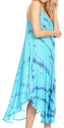 Sakkas Nila Women's Double Spaghetti Strap V-neck Casual Maxi Long Summer Dress
