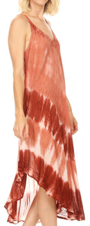 Sakkas Nila Women's Double Spaghetti Strap V-neck Casual Maxi Long Summer Dress