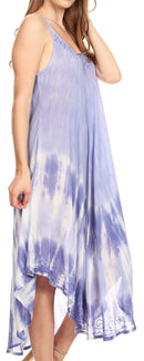 Sakkas Nila Women's Double Spaghetti Strap V-neck Casual Maxi Long Summer Dress