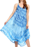 Sakkas Nila Women's Double Spaghetti Strap V-neck Casual Maxi Long Summer Dress#color_19335-SkyBlue