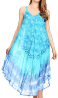 Sakkas Nila Women's Double Spaghetti Strap V-neck Casual Maxi Long Summer Dress#color_19335-Turquoise