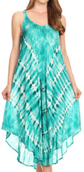 Sakkas Nila Women's Double Spaghetti Strap V-neck Casual Maxi Long Summer Dress#color_19336-EmeraldGreen