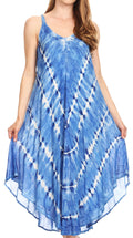 Sakkas Nila Women's Double Spaghetti Strap V-neck Casual Maxi Long Summer Dress#color_19336-RoyalBlue