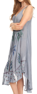 Sakkas Nila Women's Double Spaghetti Strap V-neck Casual Maxi Long Summer Dress