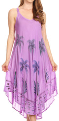 Sakkas Nila Women's Double Spaghetti Strap V-neck Casual Maxi Long Summer Dress#color_Purple