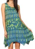 Sakkas Dora Women's Sleeveless Knit Loose Casual Shift Print Tank Dress Sundress#color_19445-Blue