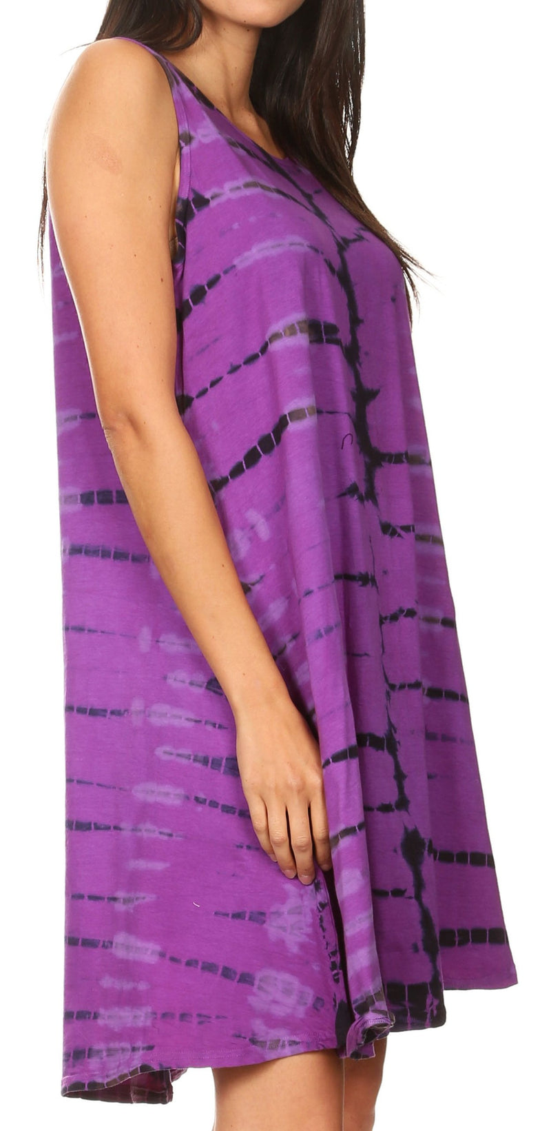 Sakkas Dora Women's Sleeveless Knit Loose Casual Shift Print Tank Dress Sundress
