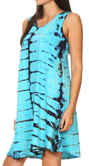 Sakkas Dora Women's Sleeveless Knit Loose Casual Shift Print Tank Dress Sundress