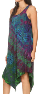 Sakkas Dylla Women's Sleeveless Tie Dye Casual Stretchy Loose Tank Dress Sundress