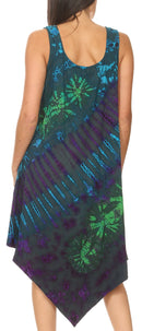 Sakkas Dylla Women's Sleeveless Tie Dye Casual Stretchy Loose Tank Dress Sundress
