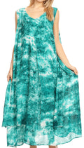 Sakkas Arisa Women's Maxi Casual Tie Dye Sleeveless Layered Cover up Tank Dress#color_C-3