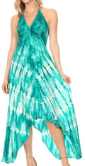 Sakkas Sol Women's Sleeveless Spaghetti Strap V-neck Maxi Summer Casual Dress Boho#color_SeaGreen