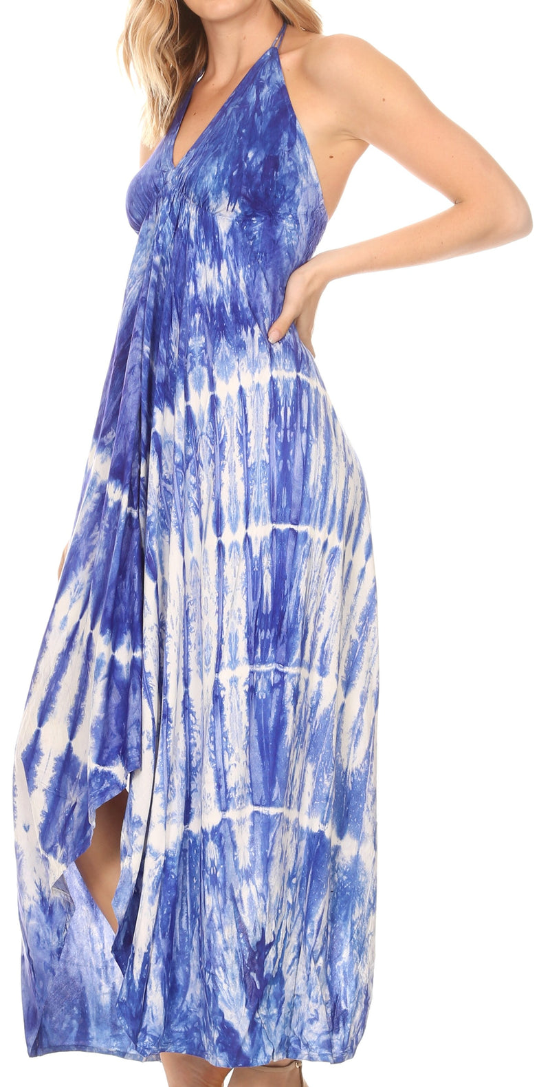 Sakkas Sol Women's Sleeveless Spaghetti Strap V-neck Maxi Summer Casual Dress Boho
