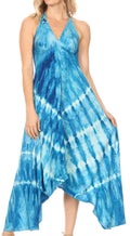 Sakkas Sol Women's Sleeveless Spaghetti Strap V-neck Maxi Summer Casual Dress Boho#color_Turquoise