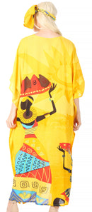 Sakkas Mera Women's Long Loose Short Sleeve Summer Casual Caftan Kaftan Dress