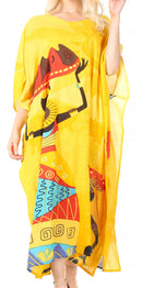 Sakkas Mera Women's Long Loose Short Sleeve Summer Casual Caftan Kaftan Dress