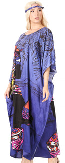 Sakkas Mera Women's Long Loose Short Sleeve Summer Casual Caftan Kaftan Dress
