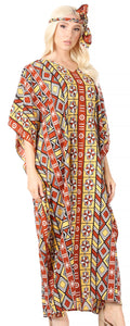 Sakkas Mera Women's Long Loose Short Sleeve Summer Casual Caftan Kaftan Dress#color_KAF1014-Beige