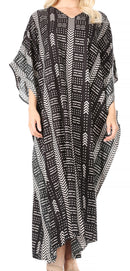 Sakkas Mera Women's Long Loose Short Sleeve Summer Casual Caftan Kaftan Dress