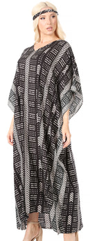 Sakkas Mera Women's Long Loose Short Sleeve Summer Casual Caftan Kaftan Dress