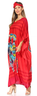 Sakkas Mera Women's Long Loose Short Sleeve Summer Casual Caftan Kaftan Dress