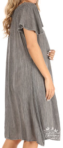 Sakkas Desma Women Casual Loose Summer off  Shoulder Midi Boho Dress Cover-up