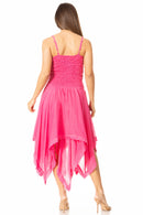 Sakkas Ella Smocked Bodice Spaghetti Strap Double Layered Dress