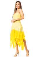 Sakkas Ella Smocked Bodice Spaghetti Strap Double Layered Dress