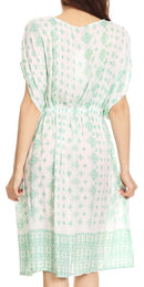 Sakkas Denika Aztec Print Summer Midi Dress Cover-up with V Neck