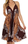 Sakkas Isis Silky Halter Dress#color_Chocolate