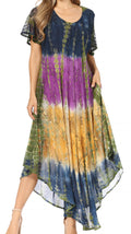 Sakkas Mika Ombre Floral Caftan Dress#color_Blue