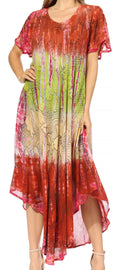 Sakkas Mika Ombre Floral Caftan Dress#color_Brown