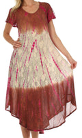 Sakkas Mika Ombre Floral Caftan Dress#color_Brown/Cream