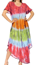 Sakkas Mika Ombre Floral Caftan Dress#color_Coral