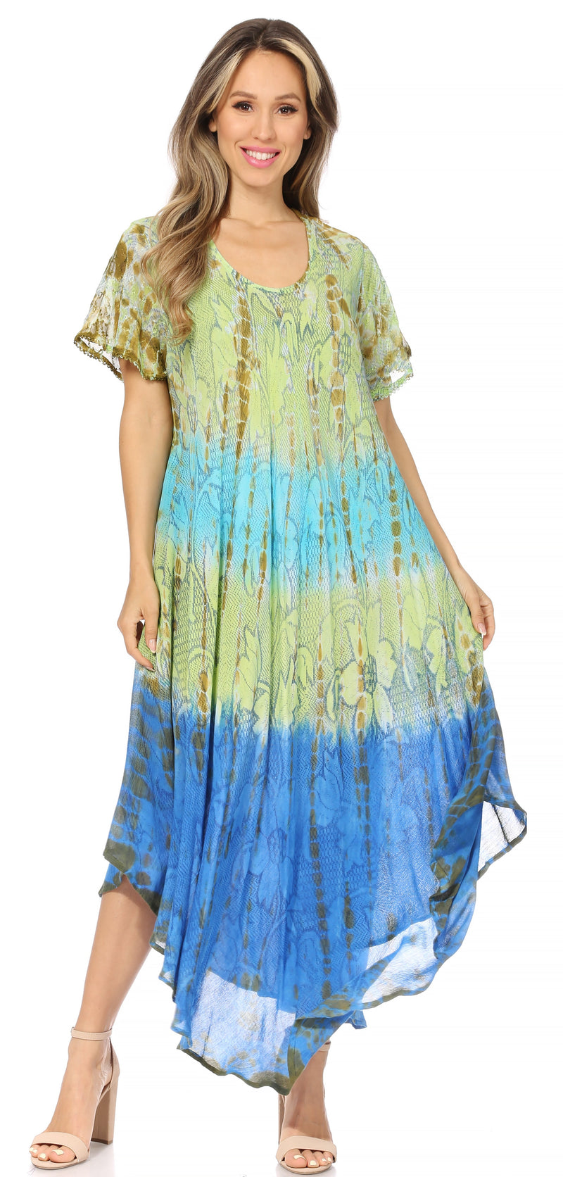 Sakkas Mika Ombre Floral Caftan Dress