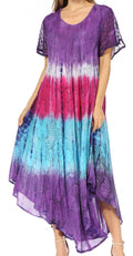 Sakkas Mika Ombre Floral Caftan Dress#color_Purple