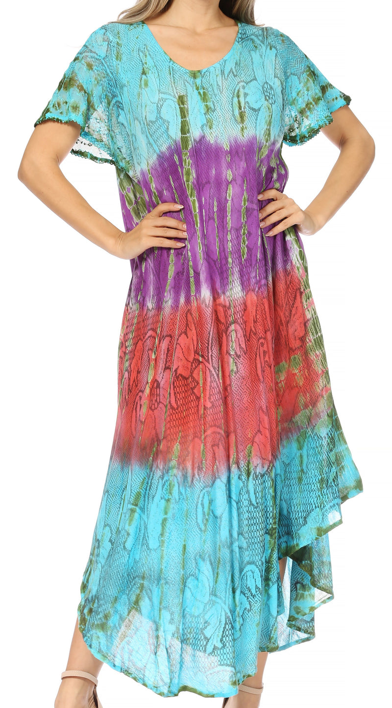 Sakkas Mika Ombre Floral Caftan Dress