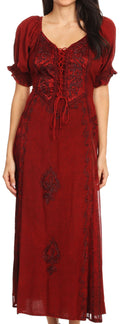 Sakkas Bridget Renaissance Dress#color_Cayenne