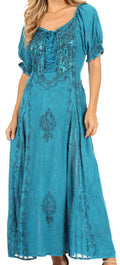 Sakkas Bridget Renaissance Dress#color_Turquoise Blue