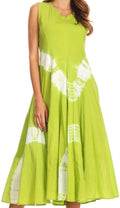 Sakkas Windsong Tie Dye Two Way Dress#color_Green