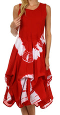 Sakkas Windsong Tie Dye Two Way Dress#color_Red