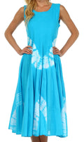 Sakkas Windsong Tie Dye Two Way Dress#color_Turquoise
