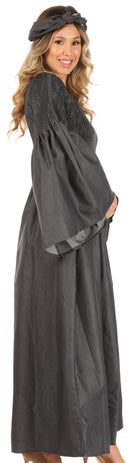 Sakkas Akela Womens Gypsy Peasant Boho Smocked Dress in African Ankara Print