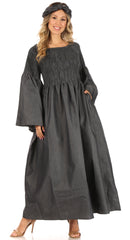 Sakkas Akela Womens Gypsy Peasant Boho Smocked Dress in African Ankara Print