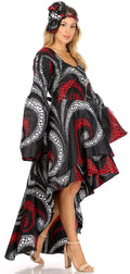 Sakkas Olivia Women's Elegant Cocktail Long Sleeves Party Dress African Print#color_28-Multi