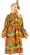 Sakkas Marta Women's Long Sleeve Off Shoulder Cocktail African Dashiki Midi Dress#color_43-Multi