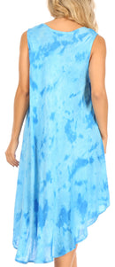 Sakkas Mara Women's Casual Sleeveless Tank Flare Midi Boho Batik Dress Cover-up
