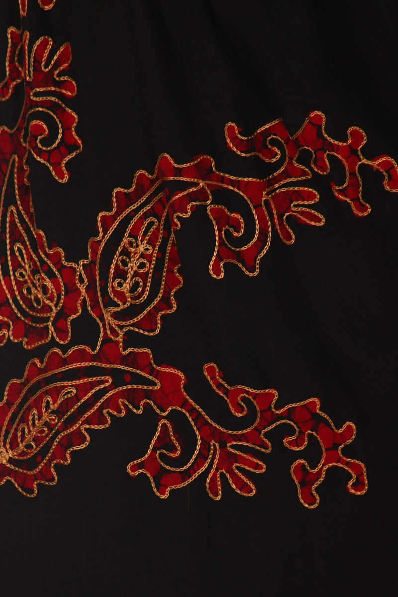 Sakkas Embroidered Batik Smocked Bodice Long Maxi Dress