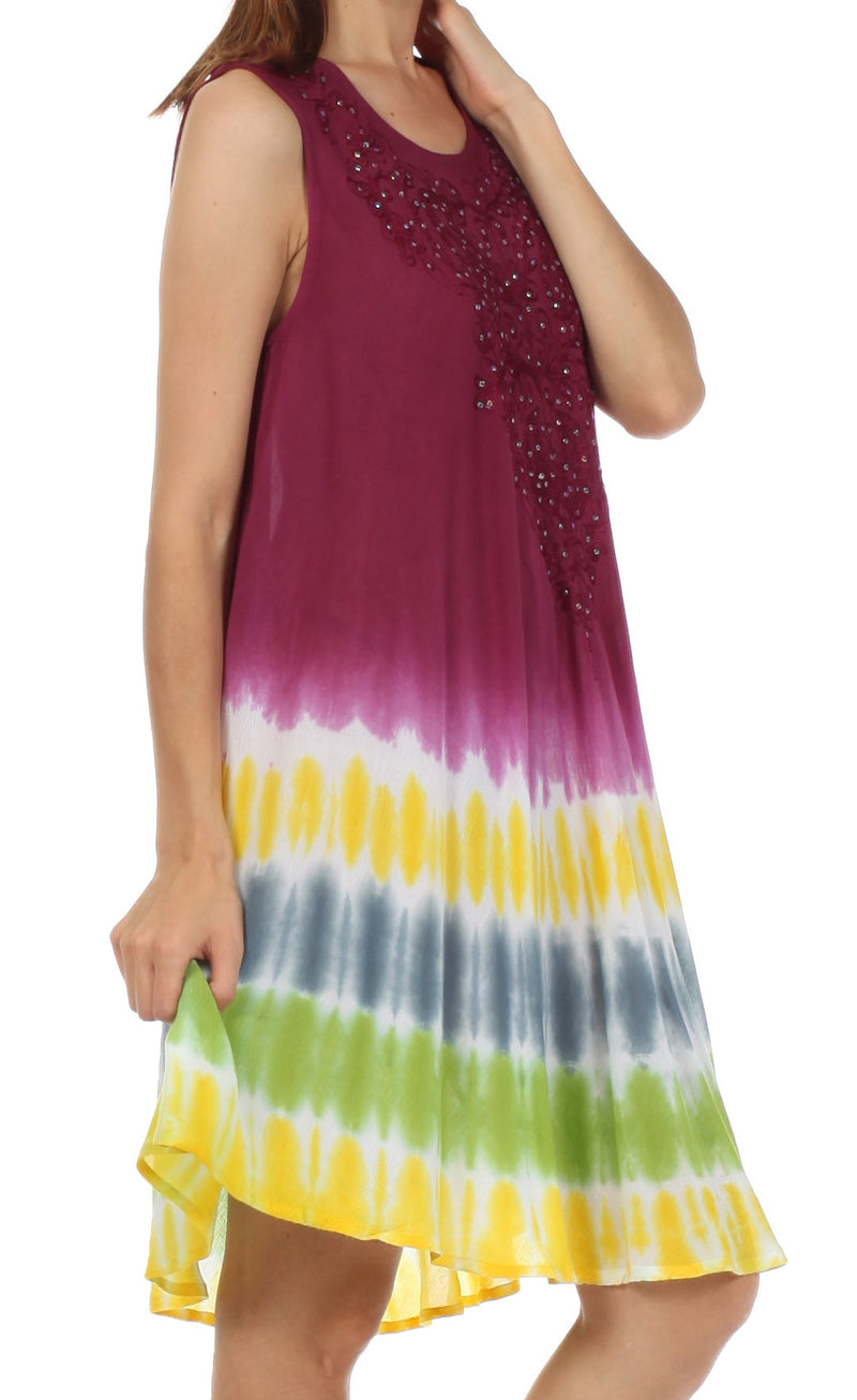 Sakkas Multi-Color Tie Dye Tank Dress / Cover Up